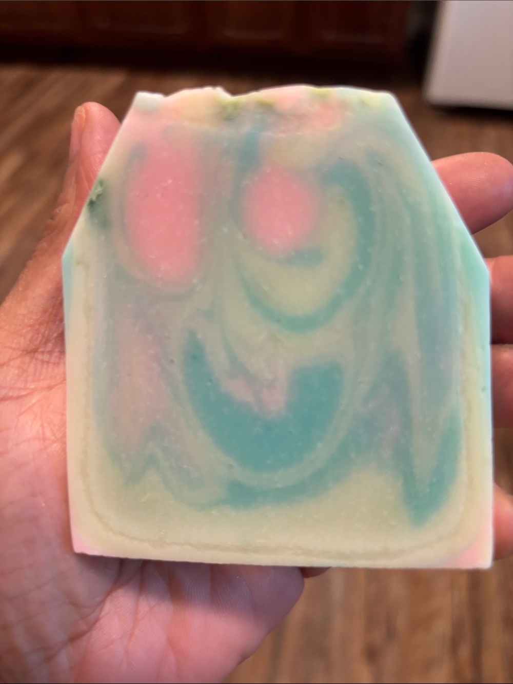 Handmade Pink & Teal Swirl Bath Soap - Gentle Moisturizing Bar
